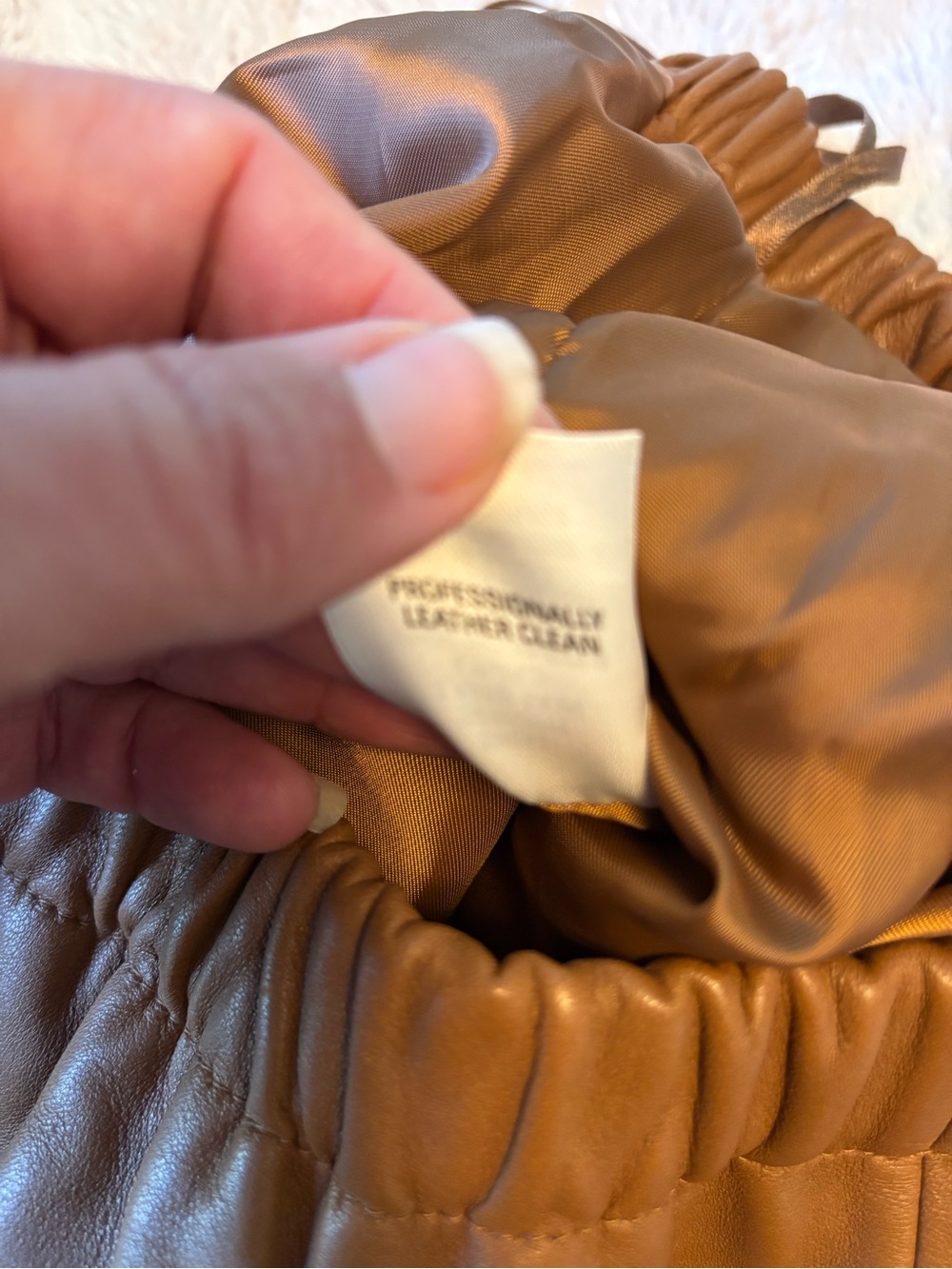 Nordstrom Brown Genuine Leather Pants - Picture 6 of 7